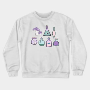 Witchy Potions with Bones and Mushrooms Crewneck Sweatshirt